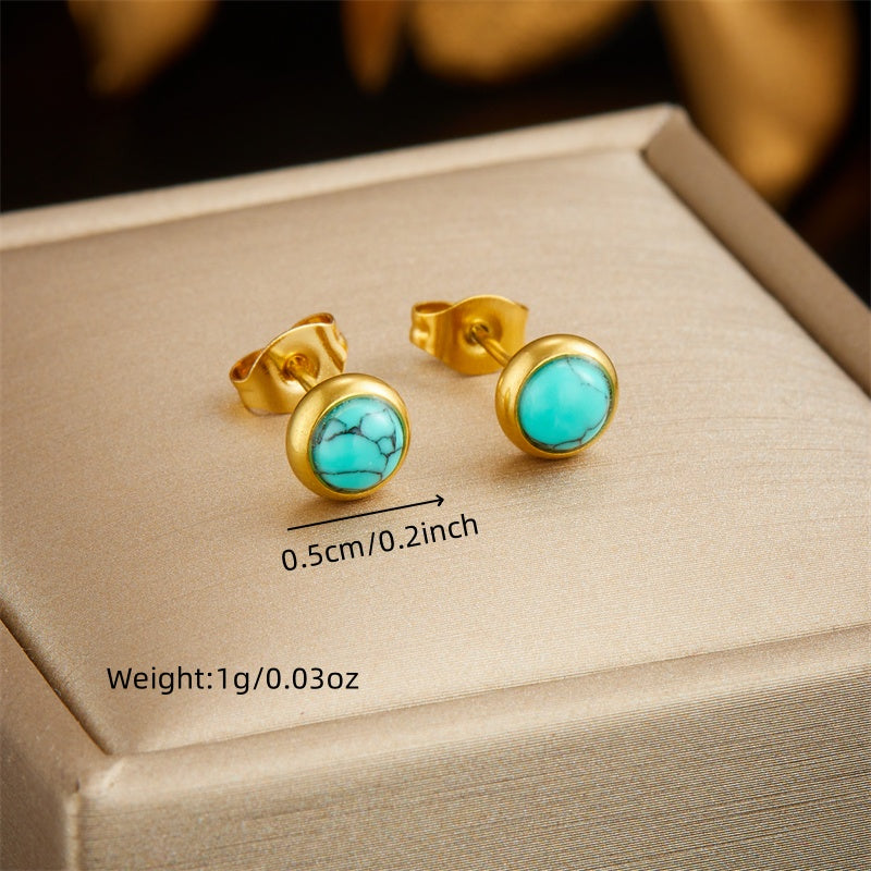Vintage Steel Turquoise Jewelry Set