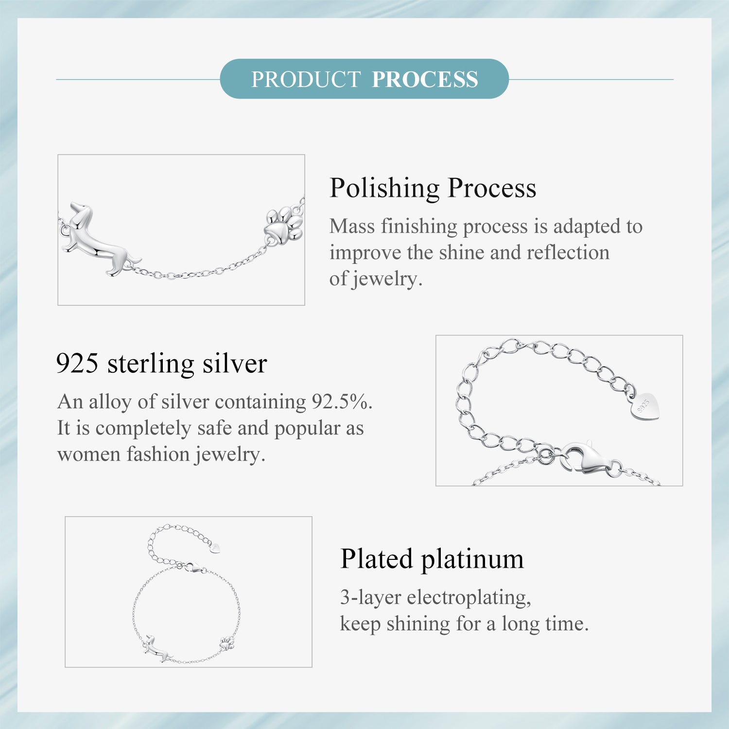 Silver Dachshund Bracelet