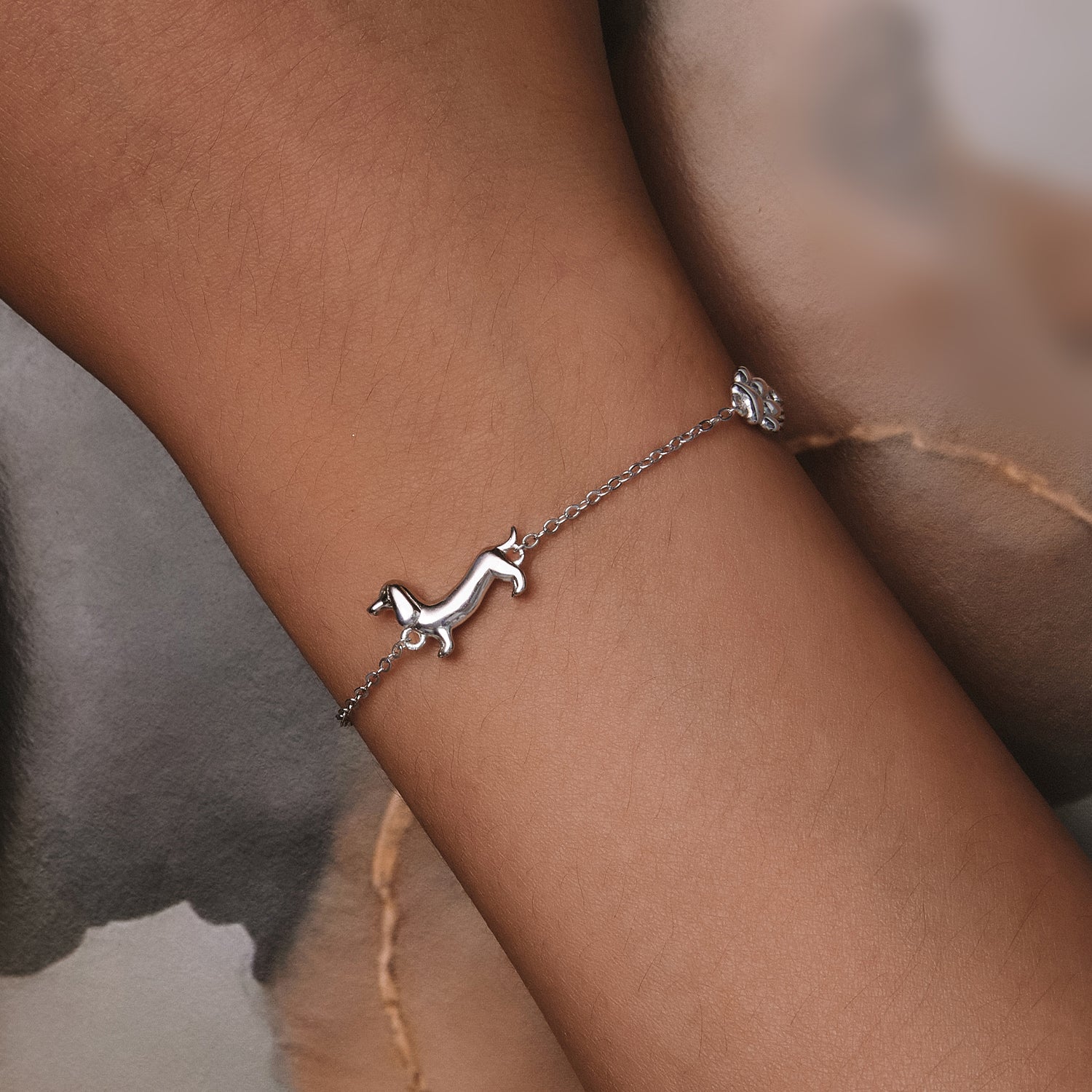 Silver Dachshund Bracelet