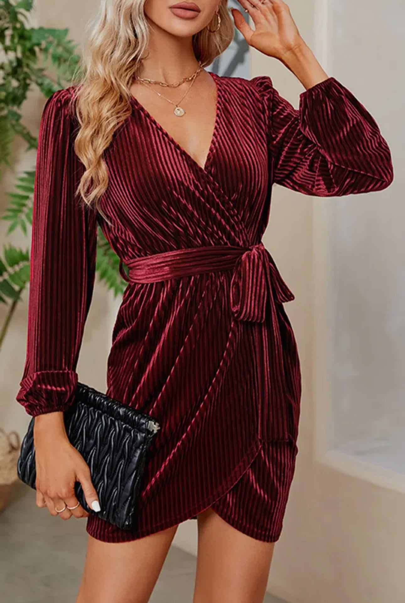 Cross Wrap Midi Dress