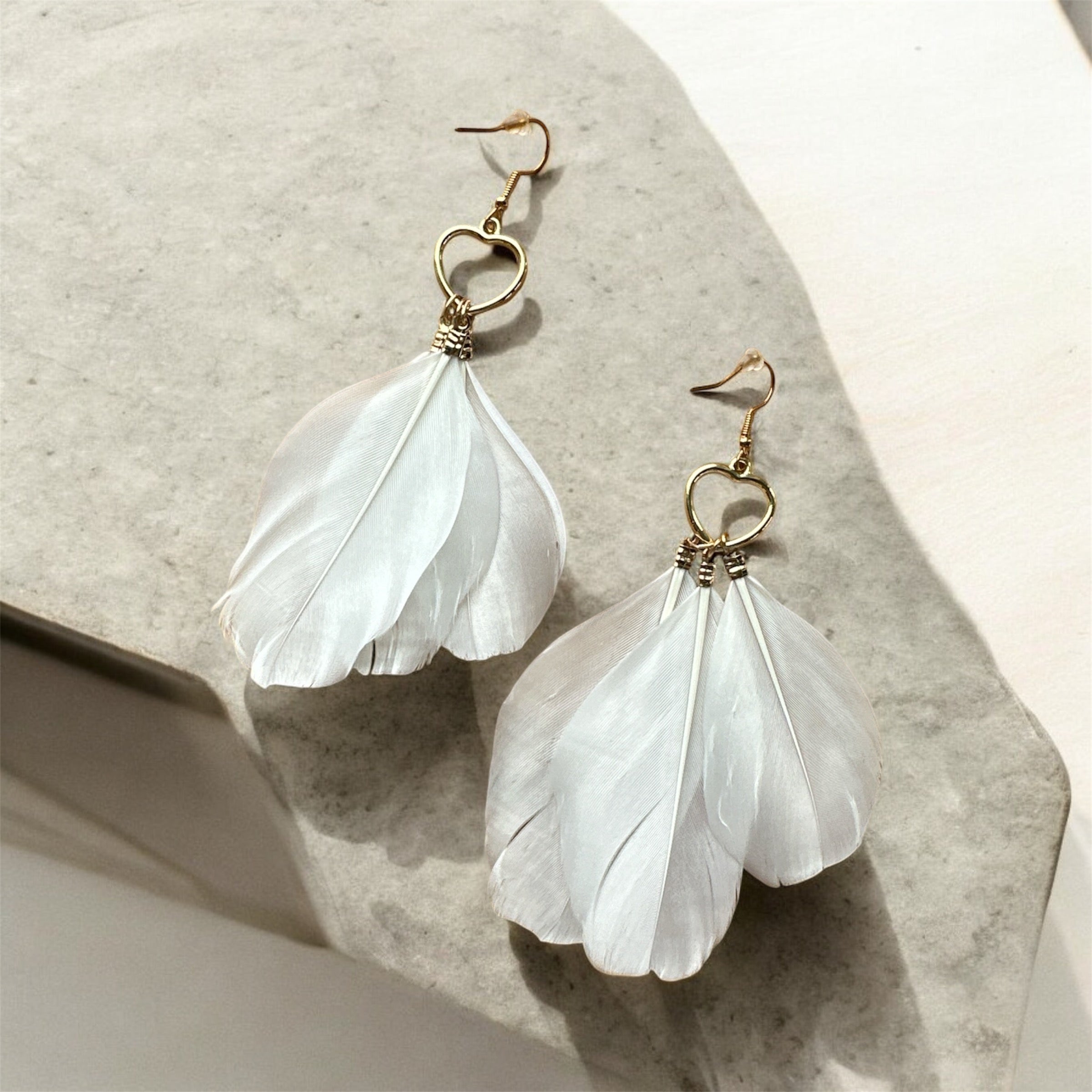 Feather drop Earrings