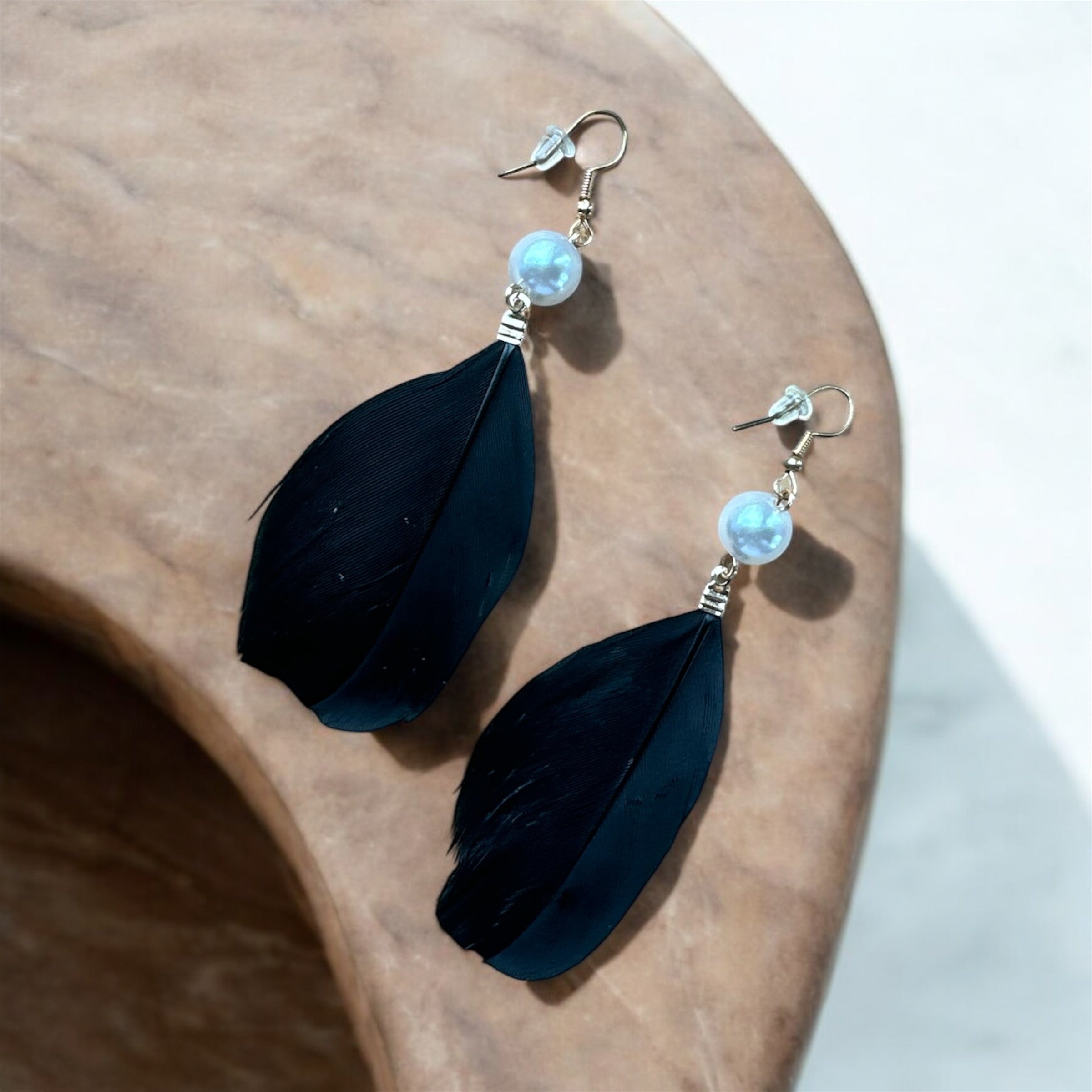 Feather drop Earrings