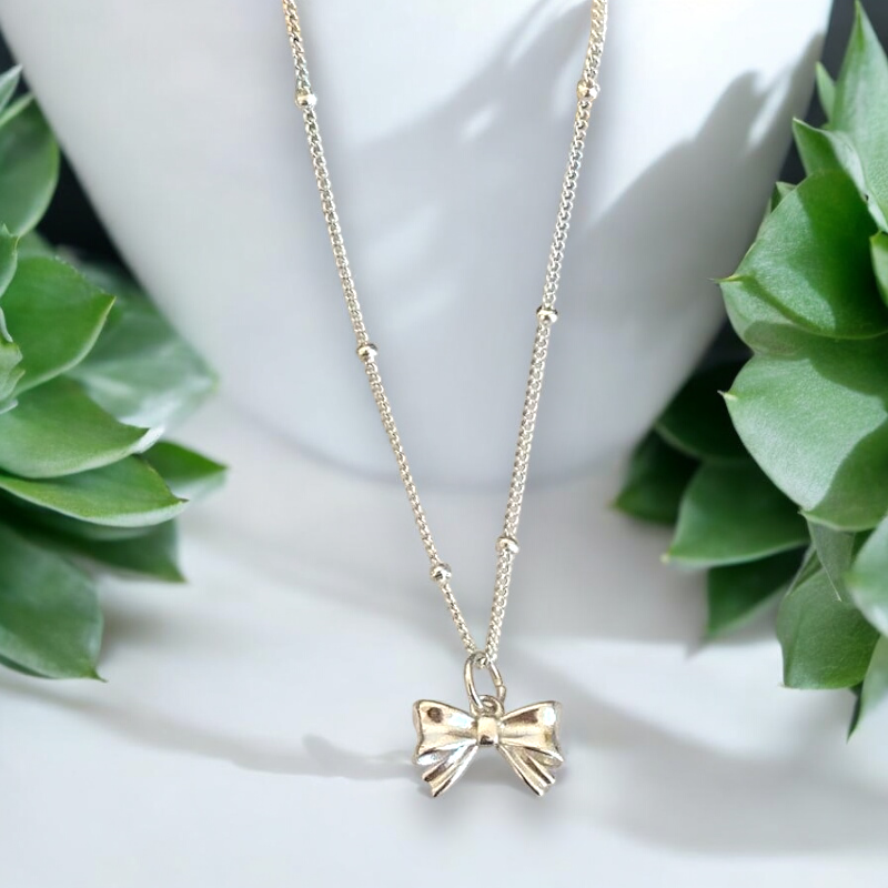 Sterling Silver Bow Necklace