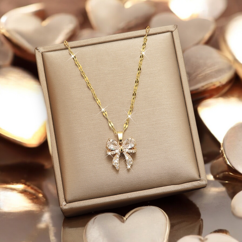 Diamond Bow Necklace