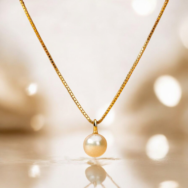 Water Droplets Pearl Pendant Necklace