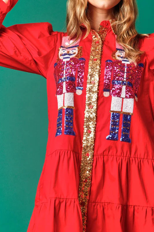 Christmas Sequin Nutcracker Dress