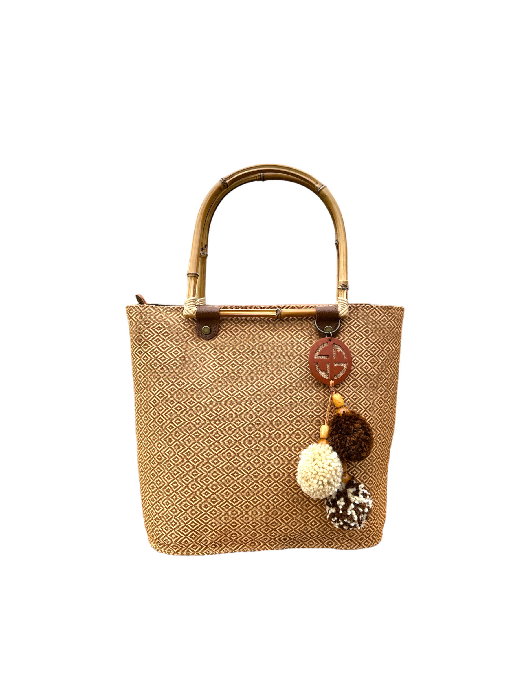 Brown Bamboo Handle Handmade Purse!